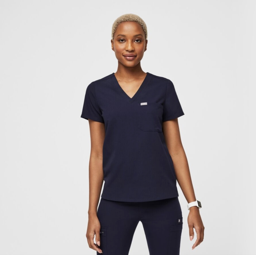 Figs Catarina scrub top-navy